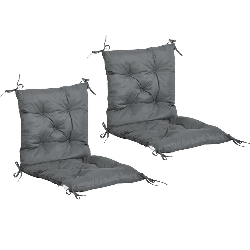 Set of Two Outdoor Seat Cushions - Grey