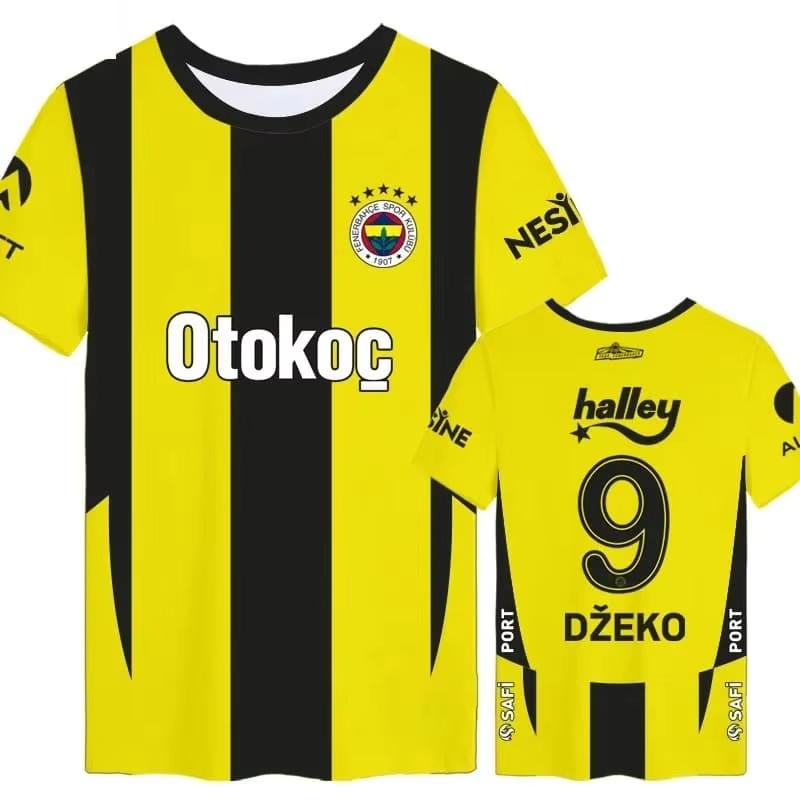 MDHAO xin nan zhuang  3D txu Lokaal Super Fenerbahce Team Dzeko Voetbal T-shirt Mannen Vrouwen Fans Korte Mouw T-shirt Kinder Sport T-shirt Familie Kinderen T-shirts 4XL