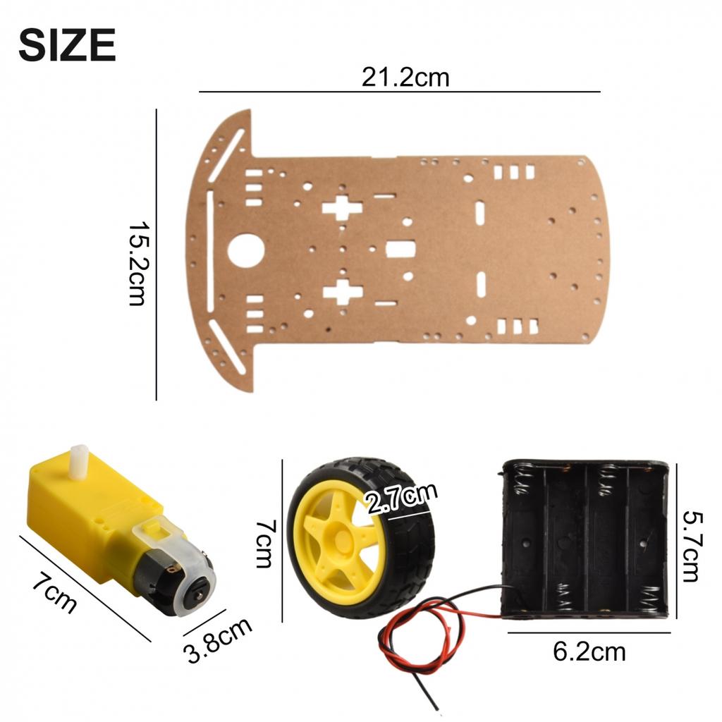Customizable 2WD Smart Robotics Vehicle Chassis Kit Suitable for Learning