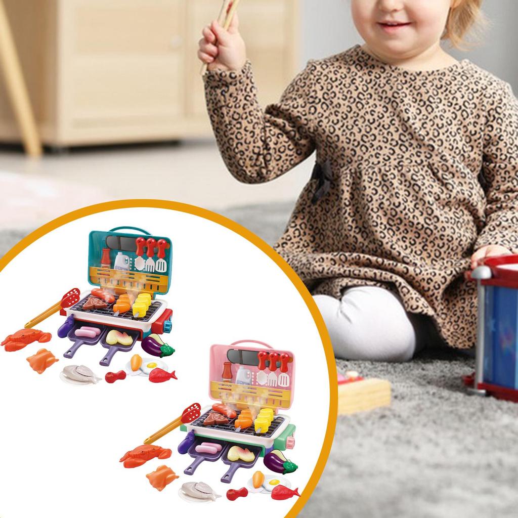 Kids BBQ Grill Toys Realistic Kids Kitchen Playset for Game Favor Gift
