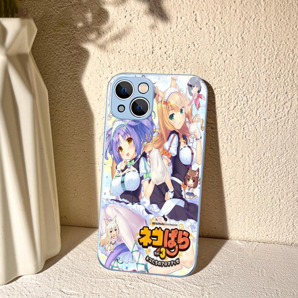 Nekopara Chocola Vanilla Phone Case For iPhone 14 13 12 Mini 11 Pro XS Max X XR 14 Plus Tempered Glass Cover