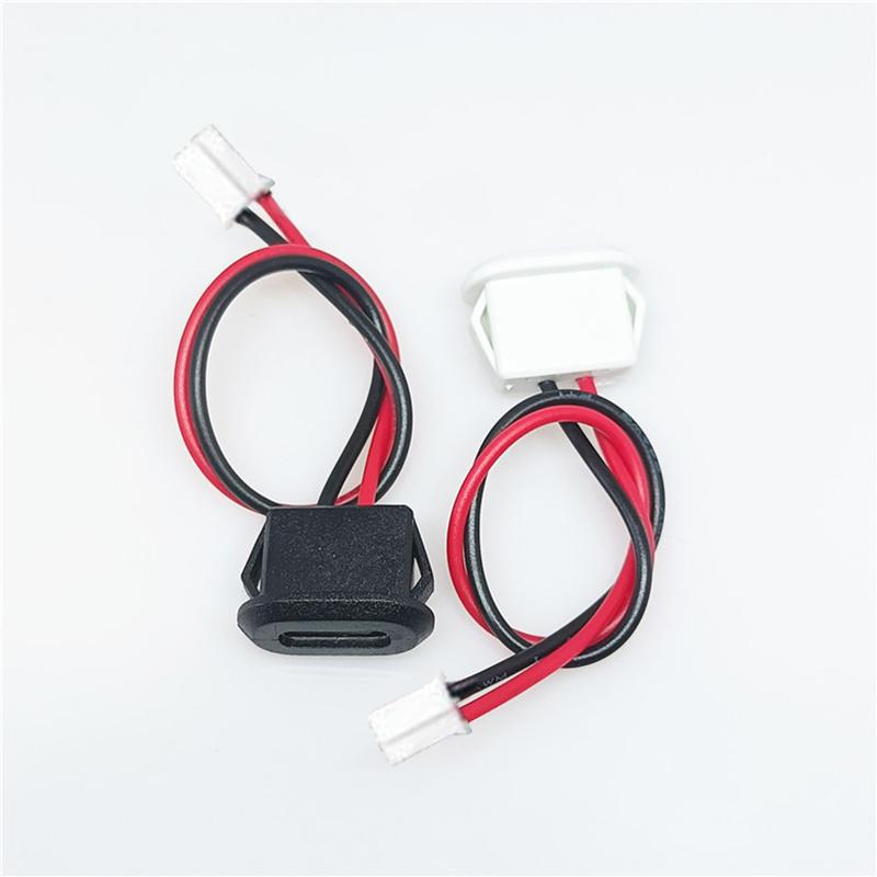 2 Pin USB-C Type Waterproof USB Connector Direct compression female base Female Socket Charging Interface