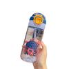 Water bottle summer simple plastic cup cartoon puppy large capacity easy cup cute portable student straw cup Internet celebrity girl