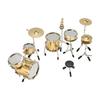 8 Pcs Mini Drum Kit Model Metal Attractive Decorative Vivid Style Dollhouse Instruments Model for