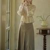 Matte Frosted French Hazy Three-Quarter Sleeve Top