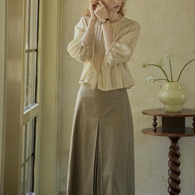 Matte Frosted French Hazy Three-Quarter Sleeve Top