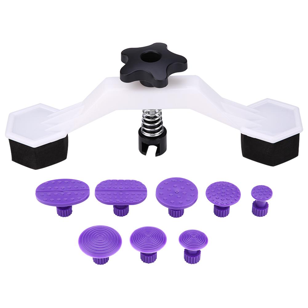 

Набор инструментов для ремонта вмятин на кузове автомобиля без покраски, 1 съемник мостового типа, 8 шт. клеевых лапок для съемника