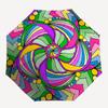 1pc Colorful Mandala Automatic Folding Umbrella - Portable 3-Fold Design, 8-Bone Iron Frame Outdoor Umbrella, Perfect Festival Gift for Fans, Traveler