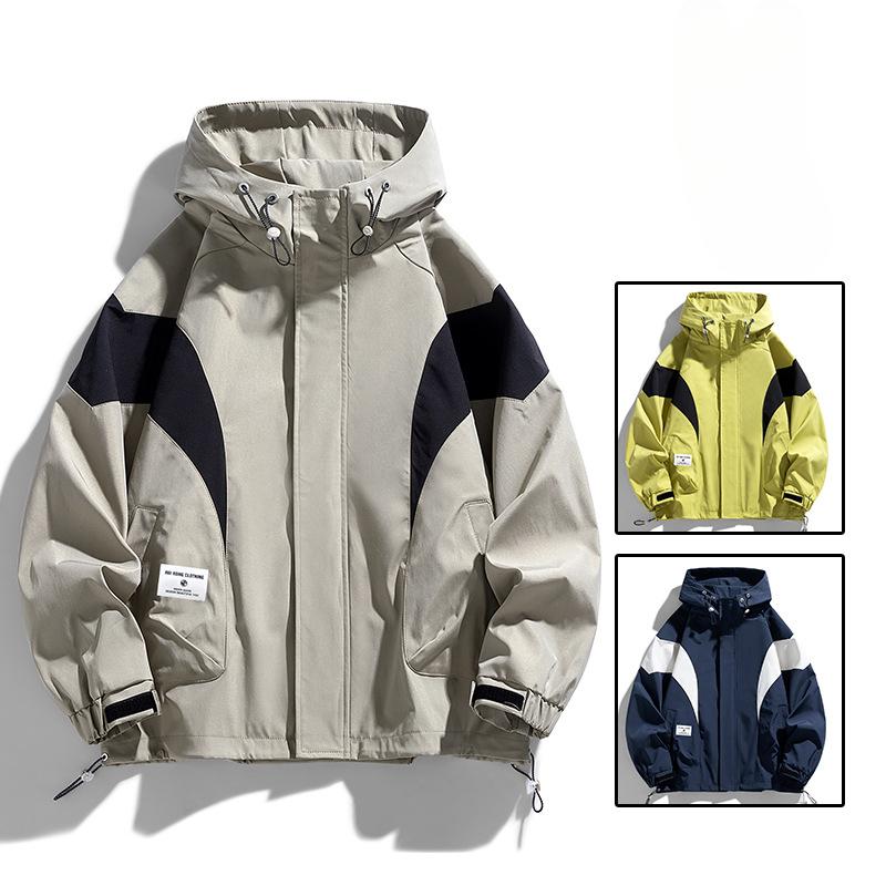 Spring New Large-size Jacket Men's Hooded Loose Tooling Trendy Mountain Outdoor Fat Men's Jacket