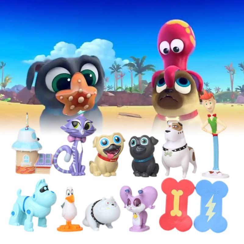 Puppy Pals Dog Figurine Cartoon Animals Cake Ornament 12pcs Xmas Decorate Gift