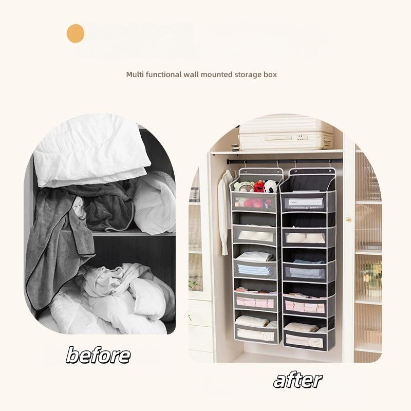 1pc Door Storage Device, 5-Shelf Hanging Storage Organizer, 5 Large Capacity Pockets for Bedroom, Bathroom, Toy, Diaper Storage