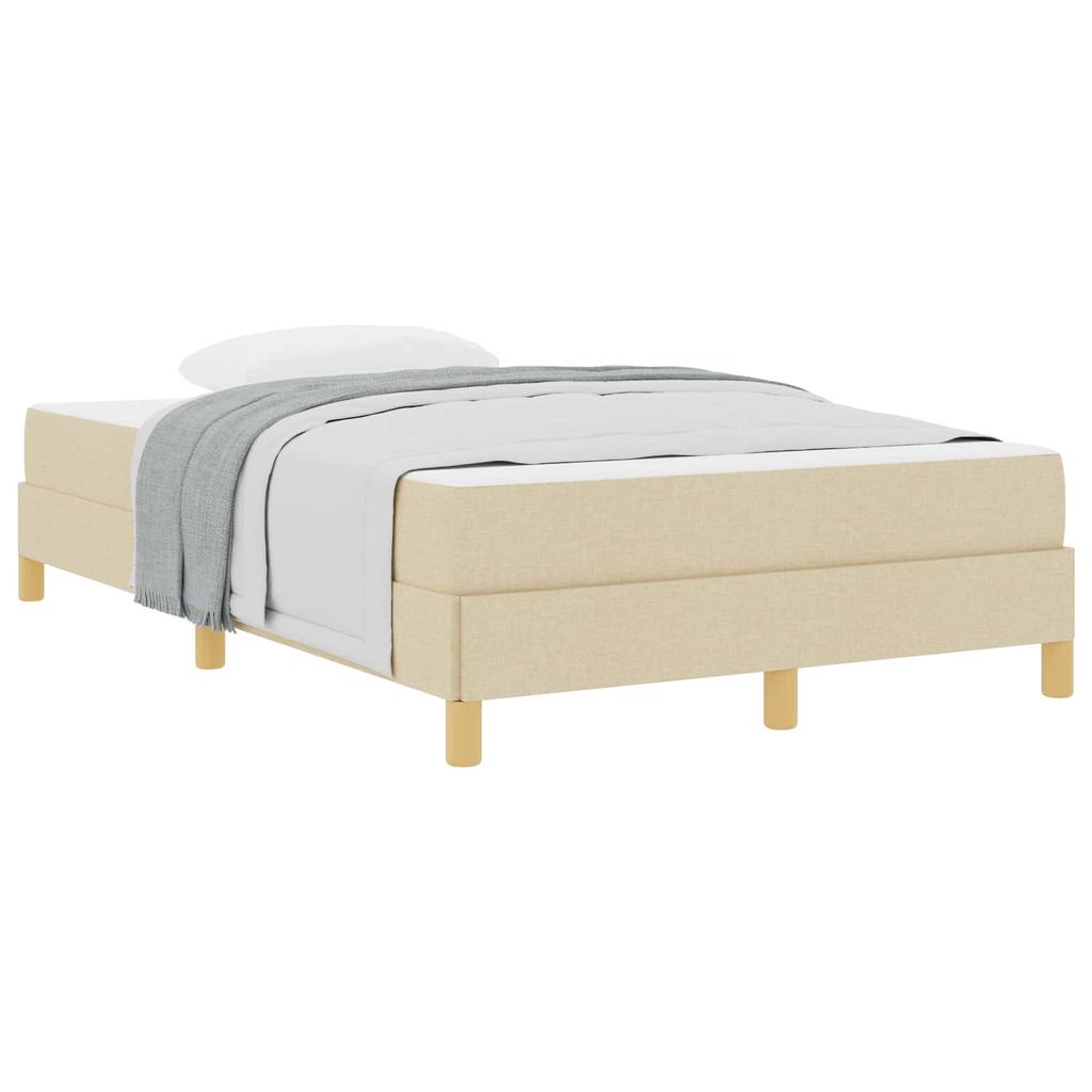 Box Spring Bed with Mattress Cream 120 x 190 cm Fabric