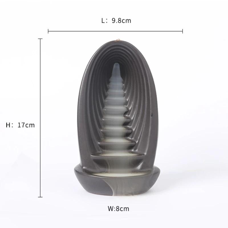 Purple Clay Home Decorations Waterfall Backflow Incense Burner Indoor Aromatherapy for Zen Meditation Ornaments -Without Incense