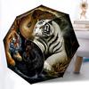 1 st Tigerrandig YinYang Automatiskt Öppnings-/Stängningsparaply, Vindtätt, Hopfällbart Kompakt Paraply med Lättviktsdesign för Kvinnor/Män157