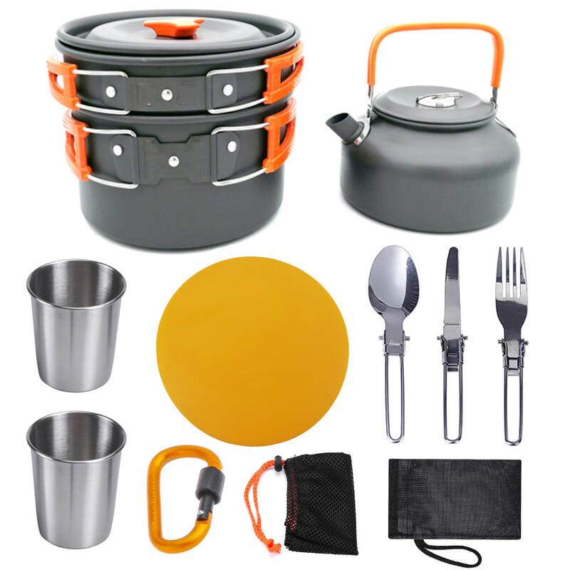 ZISIZ Outdoor Camping Teapot & Cookware Set with Cups