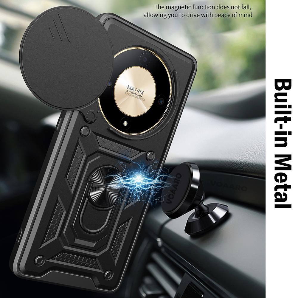 Slide Lens Camera Protection Funda for Honor X9B Case for Honor X9B Armor Case Magnetic Ring Stand Holder Cover Shockproof Capa
