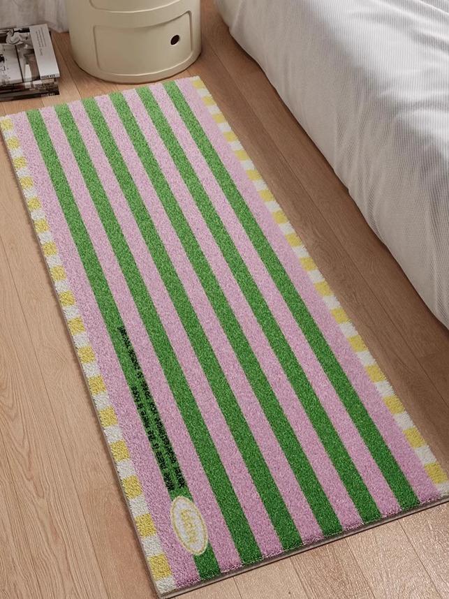VIKAMA Striped Carpet Soft Plush Bedroom Bed Blanket Long Strip Living Room Bay Window Balcony Floor Cushion Home Decor