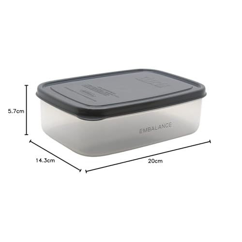 Wilmax EMBALANCE Storage Container, Rectangular Container (Square), Medium (870ml), Gray, T12220