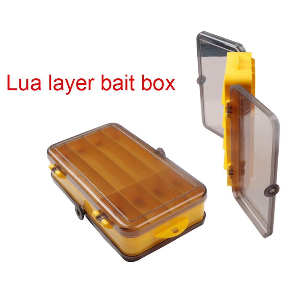 Двусторонние отделения Ящики для рыболовных снастей Ящик для рыболовных приманок Кейс для хранения рыболовных снастей и наживки Для украшений Бусин Крючков для сережек yellow #1