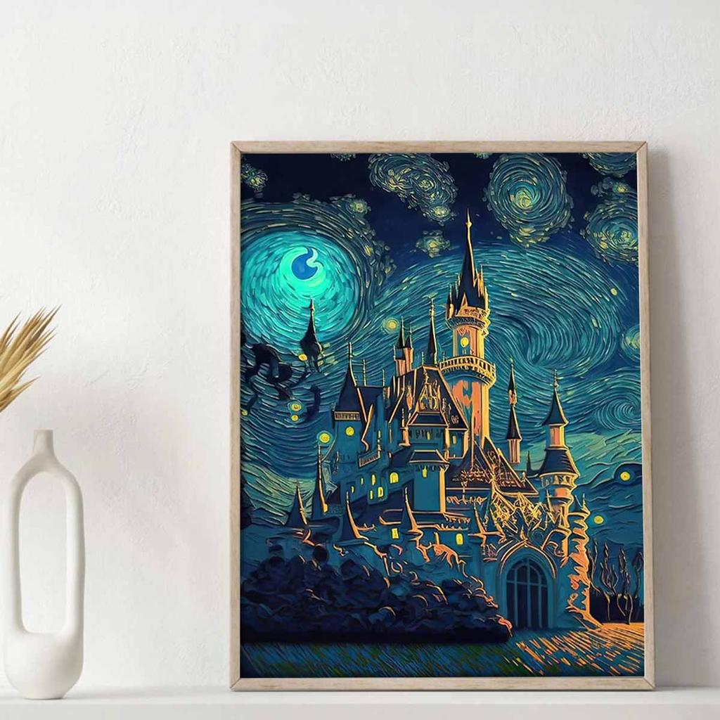 Full Round Diamond Painting The Psychedelic Castle Art Rhinestone Picture Mosaic DIY 5D Cross Stitch Embroidery Home Decoration