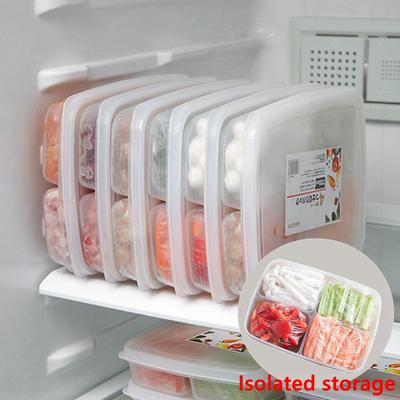 Kühlschrank 4 Fächer Lebensmittelaufbewahrungsbox Behälter Obst Gemüse Gefrierfach Organizer Salat Verschluss Frischhaltebox Küchenzubehör