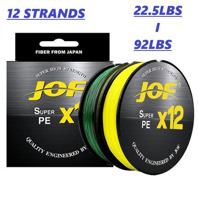 JOF 12x Janpan importato Fible Silk Fishing Line 300M High-Density weaving Mehtord Fishing Line 25LB 30LB 39LB 50LB 65LB 77LB 92LB
