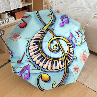 1PC Music Piano Umbrella-8-Rib Reinforced, Automatic Open, Lightweight & Durable, Cute Fashion Accessory for Outdoor-T116
