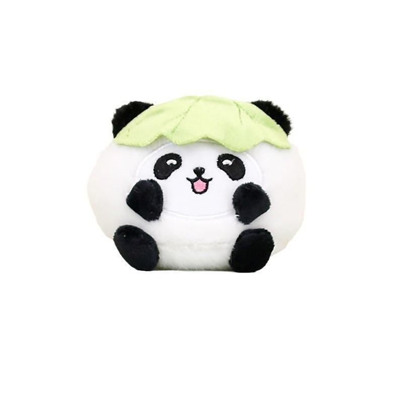 Adorable Plush Panda Keychain With Leafy Details Cuddly And Cute Toy For Bags