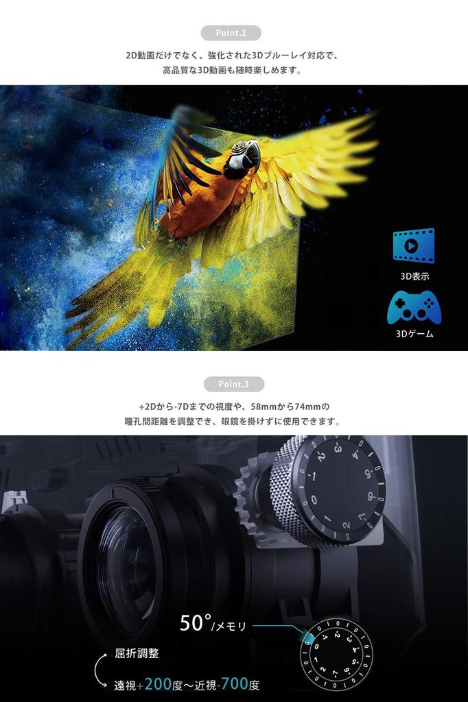 GOOVIS G3 MAX Premium Set HMD Head Mounted Display Private Theater Goggles Headset Eye Strain Free AMAZON Prime WOWOW SKY PerfecTV Netflix Hulu dTV