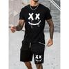 Fashion Men's T Shirt Shorts Set 3D Fun Printed Sportswear Two Piece Summer Oversized Men's Clothing Casual Hip Hop Streetwear