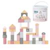 LabelLabel Wooden Blocks Building Educational Toy for Babies Ages Wooden Toy for Boys and Girls 50-Piece Blocks, 1-2, (Latte) (Pink)