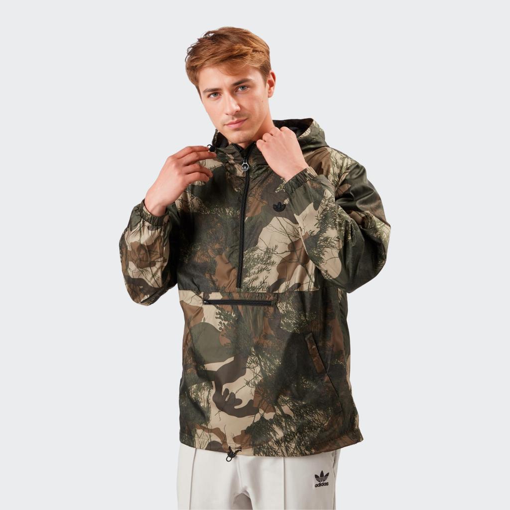 adidas Originals Trefoil Mikina s kapucí na zip pro muže Maskáčová GE1308
