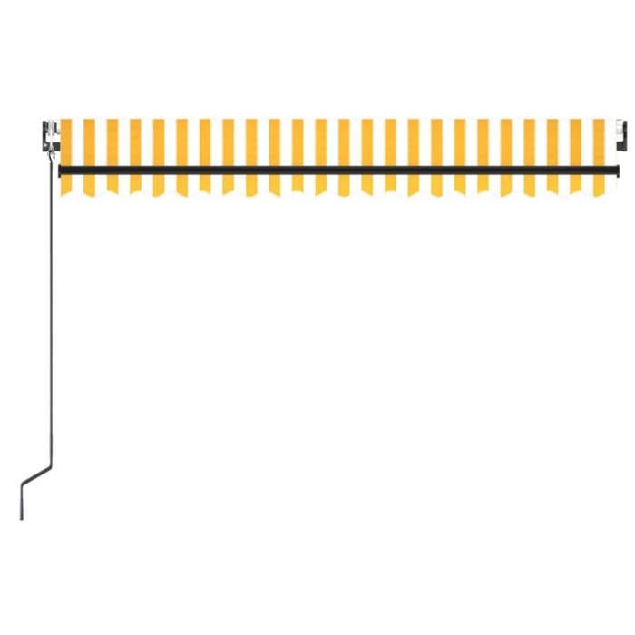 Exclusive House - Automatic LED Wind Sensor Awning 450x350cm Yellow and White