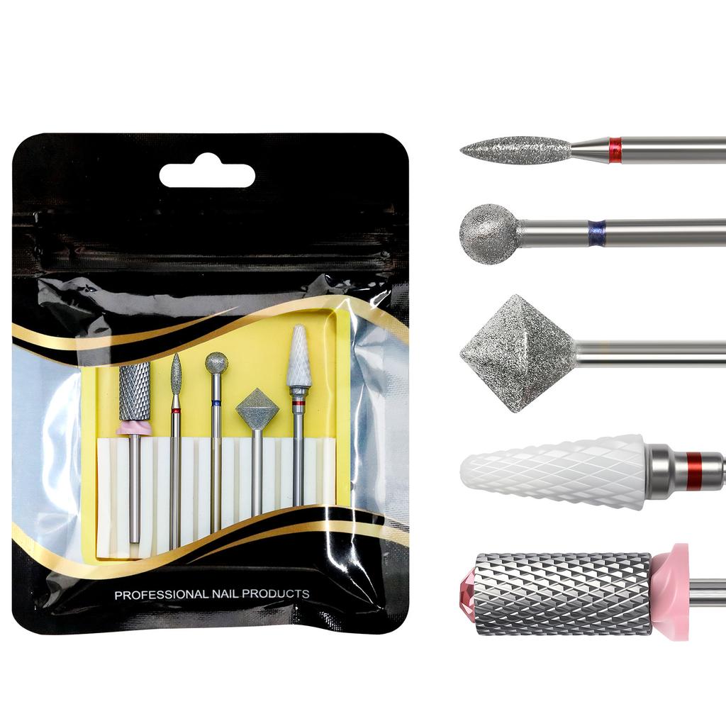 Alloy Tungsten Steel Nail Drill Bits Kits To Remove Cuticle Nail Art Grinding Head Tool Ceramic Nail Polishing Tool