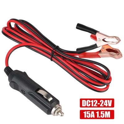 Adattatore spina maschio Cavo di alimentazione Fusibile 15A Cavo caricabatteria per auto Morsetto a coccodrillo Cavo di prolunga per batteria Presa accendisigari per auto 12V-24V