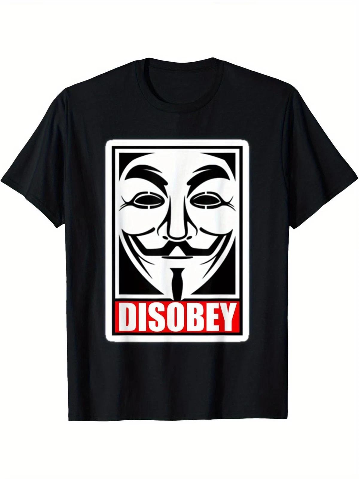 Disobey Anonymous Revolution Men S T-Shirt - 100% Cotton Lightweight 180G, Bold XXXXL
