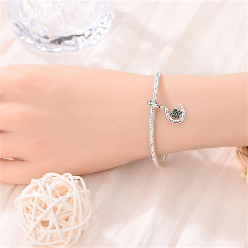 Copper Green Series Family Tree Of Life Lucky Clover Pendant Diy Beads Fit Original Charms Bracelet Women Jewelry