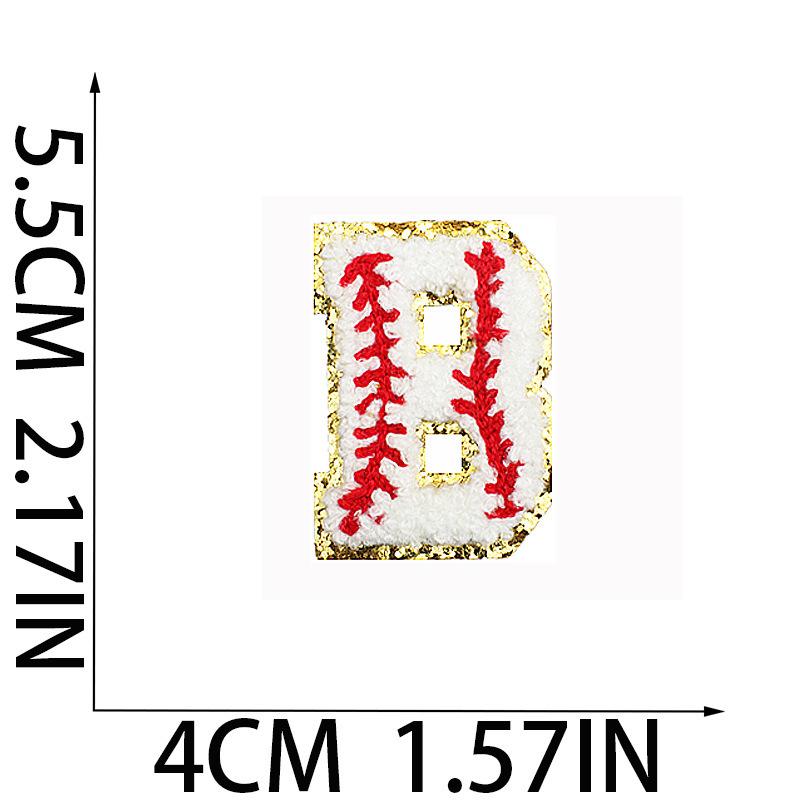 5.5Cm Baseball Pattern English Letter Embroidery Cloth Sticker Ironing Towel Embroidery Letter Patch Sticker Computer Embroidery Chapter Boy