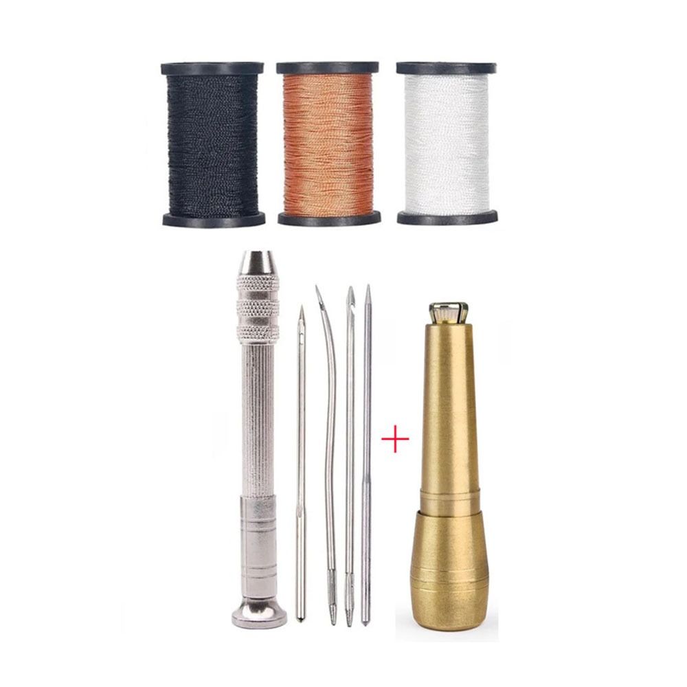 9 pcs/set DIY Craft Leather Sewing Kit Straight Hook Punch Stitching Needles  Shoes  Punching