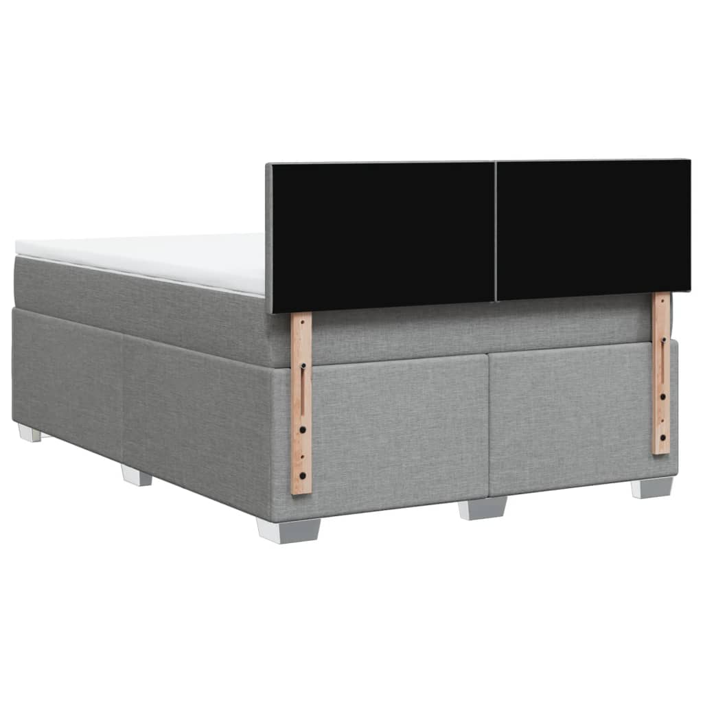 Vidaxl Letto Continentale Con Materasso, Grigio Chiaro, Tessuto 160X200 Cm