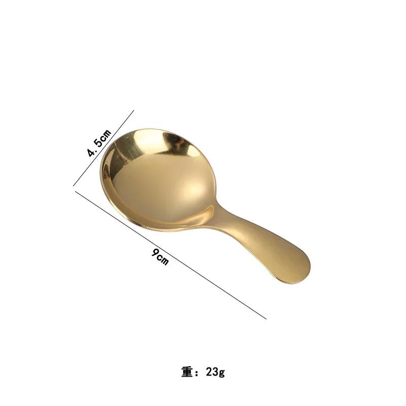 1 ks Kuchyňské nerezové čajové lžičky Krátká rukojeť Kulatá hlava Lžička na cukr, sůl, koření Krásná dezertní lžička Dětská lžička