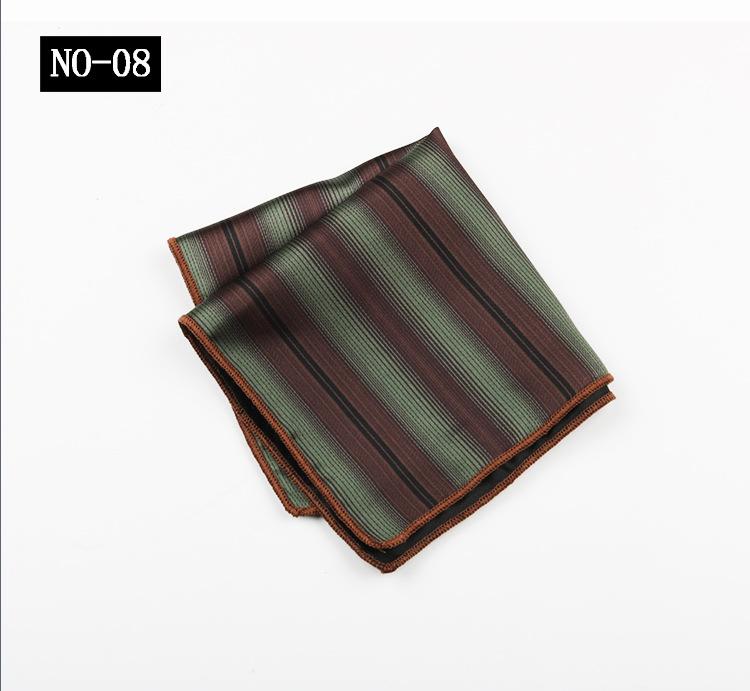 Pocket Towel Men'S Business Stripe Green Brown High-End Wedding Ceremony Handkerchief Small Square Towel