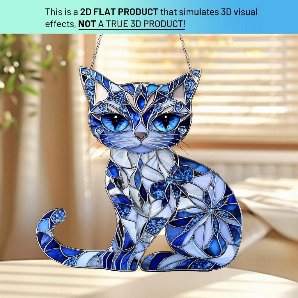 2D Acrylic Blue Light Catcher Decorative Pendant