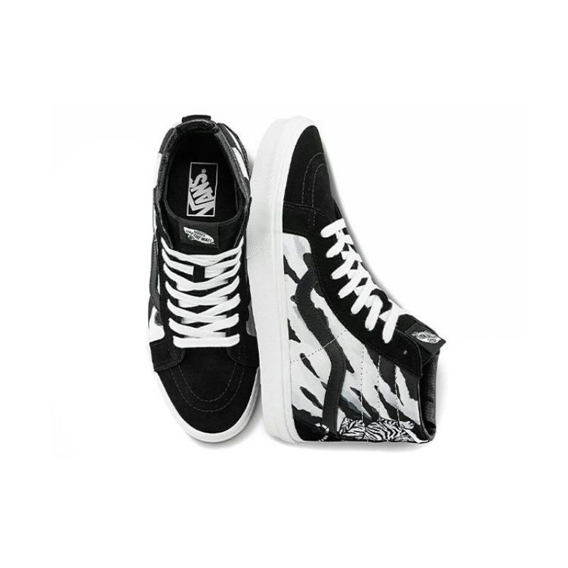 Vans Sk8-Hi Reissue Tiger Embroidery Tiger Stripe High Top Unisex Skate Shoes Multicolor VN0A2XSBWHT