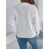 European American Style Solid Plaid Long Sleeve Pullover Sweater Women