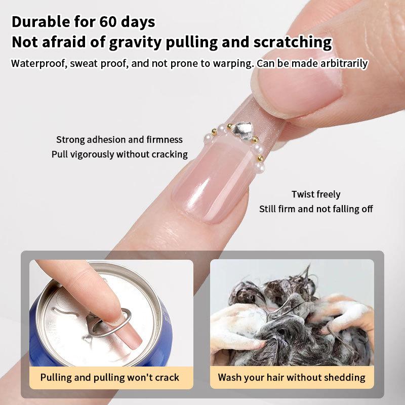 Quick Drying Solid Nail Glue With Remover For Press On Nails Tips No Need For Uv Lamp Long Lasting Fake Nails Glue