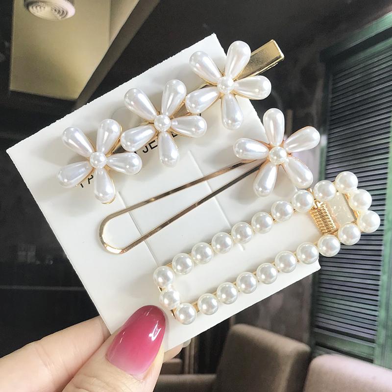 Fashion Hair Pins Side Clip Set Sweet Acrylic Waterdrop Hair Barrettes For Women Girls Korean Geometric Hair Accessories Jewelry