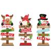 Funny Santa Claus Elk Plaque Cartoon Merry Christmas Ornaments  Home Table Decors