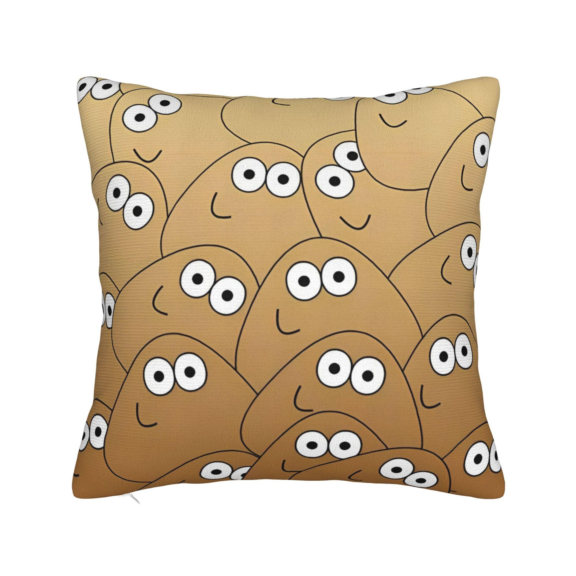 

My Pet Alien Pou Square Pillow Case Cute Cartoon Cushion Covers Awesome Polyester Decor Pillowcase for Car 40x40cm 12x12Inch