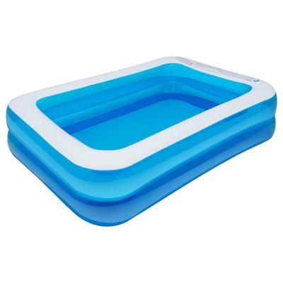 Saiveina Inflatable Pool for Home Use, Large Family Inflatable Pool, Rectangular, Blue & White, 200 X 150 X 50cm, Summer Fun, Water Play, PVC